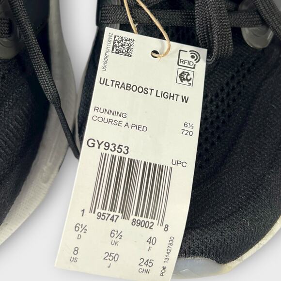 Adidas UltraBoost Light Running Shoes in Core Black/Crystal White Size 8 NWT - Picture 5 of 9